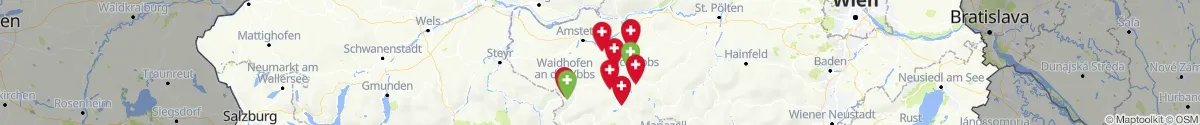 Kartenansicht für Apotheken-Notdienste in der Nähe von Gaming (Scheibbs, Niederösterreich)